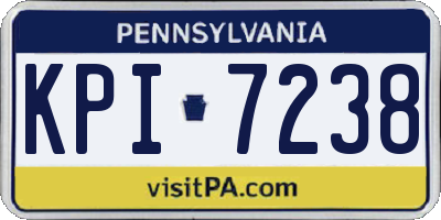 PA license plate KPI7238