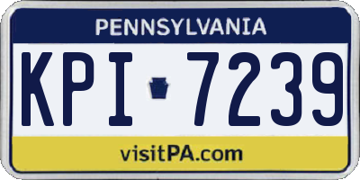 PA license plate KPI7239