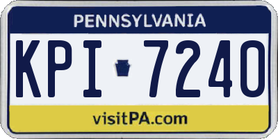 PA license plate KPI7240