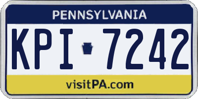 PA license plate KPI7242