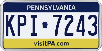 PA license plate KPI7243