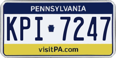 PA license plate KPI7247