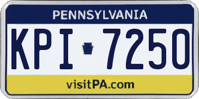PA license plate KPI7250