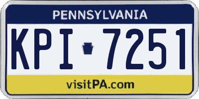 PA license plate KPI7251