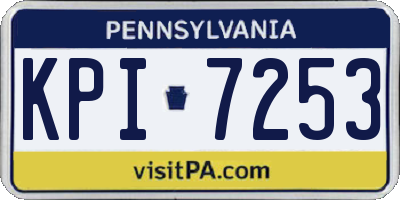 PA license plate KPI7253