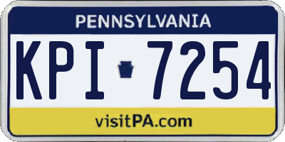 PA license plate KPI7254