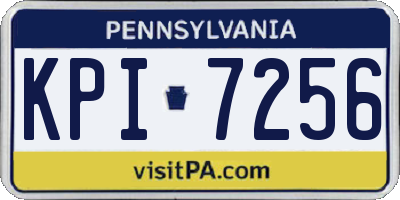 PA license plate KPI7256