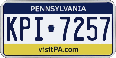 PA license plate KPI7257