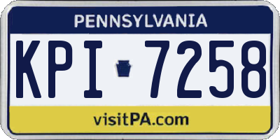 PA license plate KPI7258