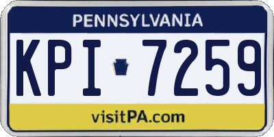 PA license plate KPI7259
