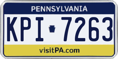 PA license plate KPI7263