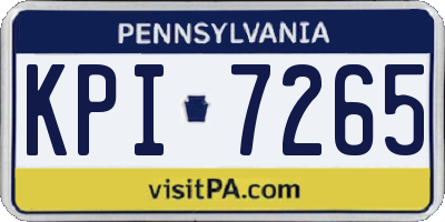PA license plate KPI7265