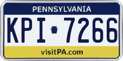 PA license plate KPI7266