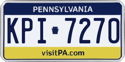 PA license plate KPI7270