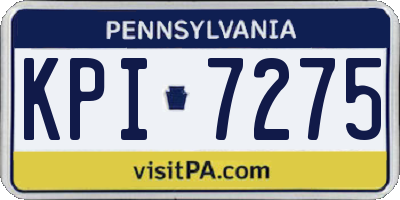 PA license plate KPI7275