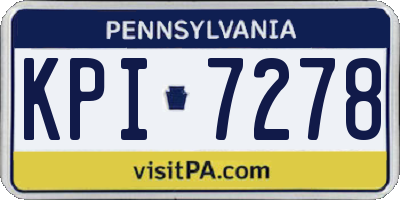 PA license plate KPI7278