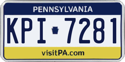 PA license plate KPI7281