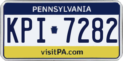 PA license plate KPI7282