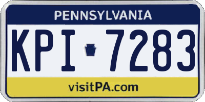 PA license plate KPI7283