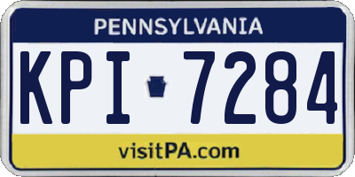 PA license plate KPI7284