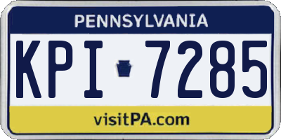 PA license plate KPI7285