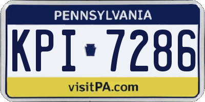 PA license plate KPI7286