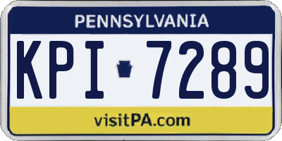 PA license plate KPI7289