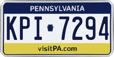 PA license plate KPI7294