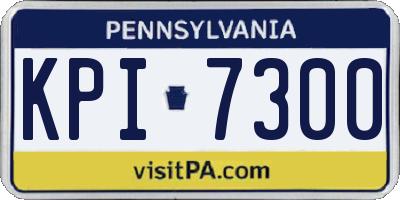 PA license plate KPI7300