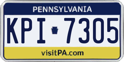 PA license plate KPI7305