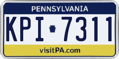 PA license plate KPI7311