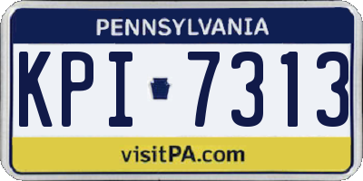 PA license plate KPI7313