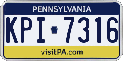 PA license plate KPI7316