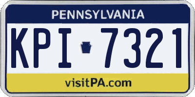 PA license plate KPI7321