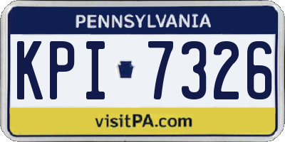 PA license plate KPI7326