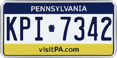 PA license plate KPI7342