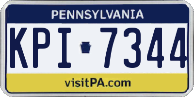 PA license plate KPI7344