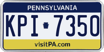 PA license plate KPI7350