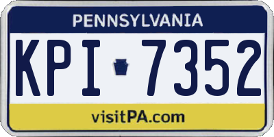 PA license plate KPI7352