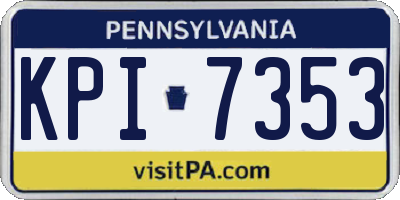 PA license plate KPI7353