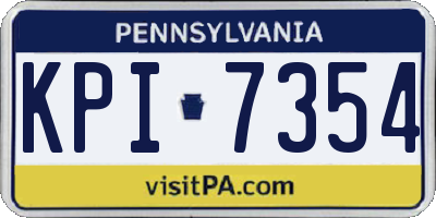 PA license plate KPI7354