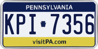 PA license plate KPI7356