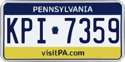 PA license plate KPI7359
