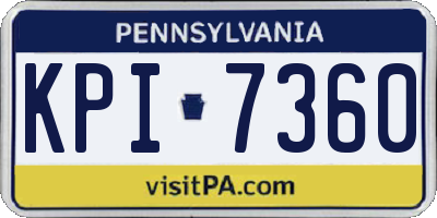 PA license plate KPI7360