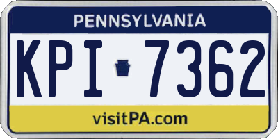 PA license plate KPI7362