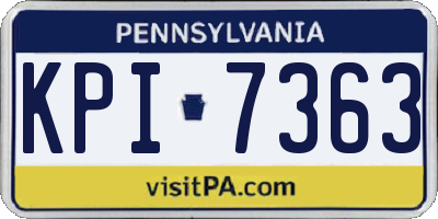 PA license plate KPI7363