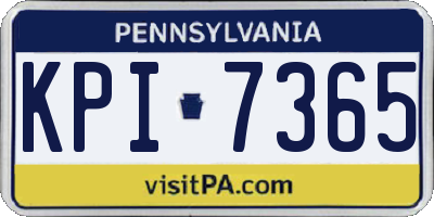 PA license plate KPI7365