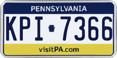 PA license plate KPI7366