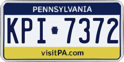 PA license plate KPI7372