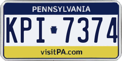 PA license plate KPI7374